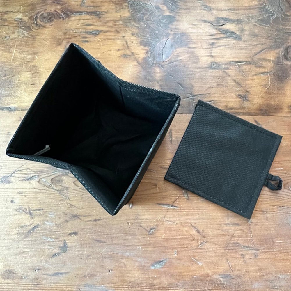 Set of 4 Black Canvas Storage Bins NEW - Picture 6 of 6